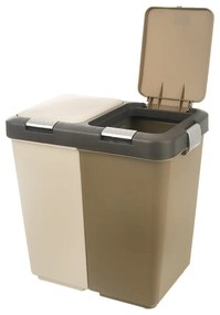 Fehér-bézs műanyag szelektív szemetes 2x20 l Duo Dust – Orion