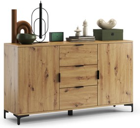 Mazzoni LANA K-150S komód Artisan Tölgy - 2 AJTÓS FIÓKOS KOMÓD