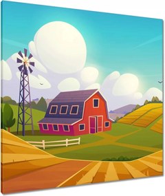 Vászonkép 80x80 Farm gyönyörű vidéki környezetben