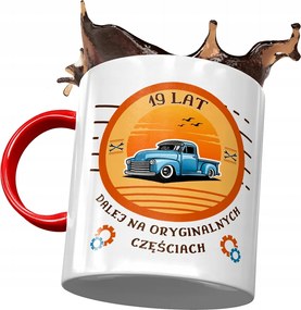 Piros Bögre Születésnapra 19 19. 19. Ajándék Nyomtatott Fotóval