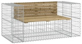 vidaXL tömör impregnált fenyőfa gabion kerti pad 143x71x65,5 cm