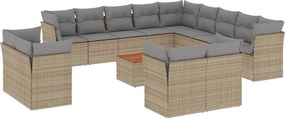 vidaXL 14 részes vegyes bézs polyrattan kerti ülőgarnitúra párnával