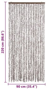 tópszínű és fehér zsenília rovarfüggöny 90 x 220 cm