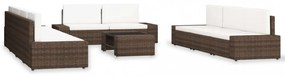 10 részes barna polyrattan kerti ülőgarnitúra