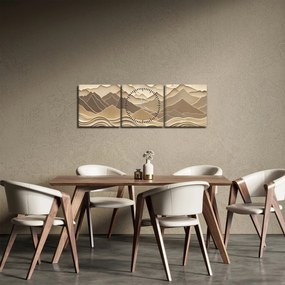 Kép - 3D hegyvonalak (órával) (90x30 cm)