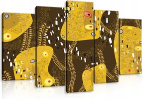 Vászonkép 100x60 moduláris Klimt absztrakt arany barna dekoratív