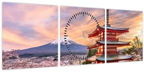 Kép - Fuji, Japán (órával) (90x30 cm)