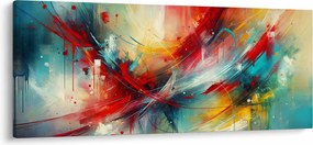 Kép – Absztrakció pirossal (120x50 cm)