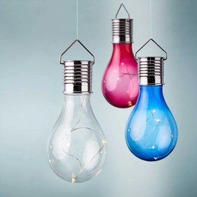 SUNLIGHT napelemes villanykörte akasztóval pink