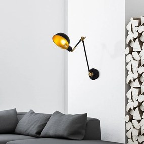 Fekete-aranyszínű fali lámpa ø 15 cm Sivani – Opviq lights