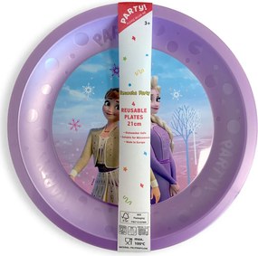 Disney Jégvarázs Wind micro prémium műanyag lapostányér 4 db-os szett 21 cm