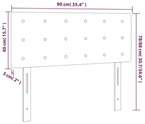 fekete bársony LED-es fejtámla 90x5x78/88 cm