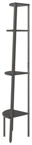 4 szintes fekete sarokpolc 45,5 x 31,5 x 150 cm