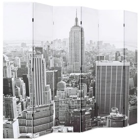 fekete-fehér New York mintás paraván 228 x 170 cm