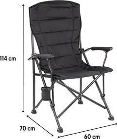 Leziter XL karfás horgász szék pohártartóval fekete