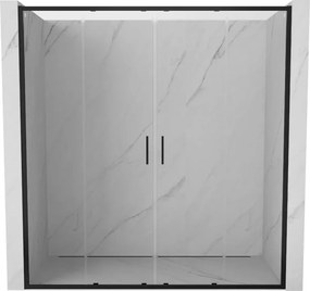 Mexen Exo kétszárnyú tolóajtós zuhanyajtó 170 cm, átlátszó, fekete - 8152-170-000-70-00