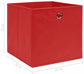 10 db piros szövet tárolódoboz 32 x 32 x 32 cm