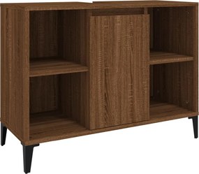 vidaXL barna tölgyszínű szerelt fa mosdószekrény 80 x 33 x 60 cm