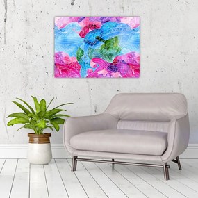 Kép - Színes hullámok (üvegen) (70x50 cm)