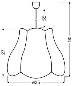 Gyerek csillár zsinóron ZUZA 1xE27/60W/230V kék