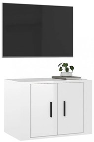 magasfényű fehér fali TV-szekrény 57x34,5x40 cm