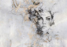 Fotótapéta Női Arc Arany Márvány Hálószobába Nappaliba Tapéta 200x140