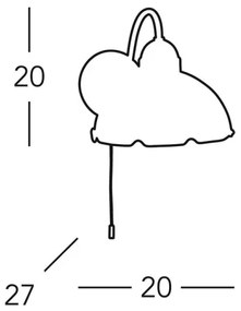 Kolarz 731.61.70 - Fali lámpa NONNA 1xE27/75W/230V