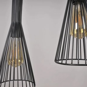 Csillár zsinóron TIANA 3xE27/20W/230V fekete