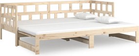 vidaXL tömör fenyőfa kihúzható kanapéágy 2 x (90 x 200) cm