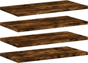 vidaXL 4 db füstös tölgy színű szerelt fa fali polc 40 x 20 x 1,5 cm