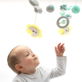 Baby Mix körhinta a kiságy felett fényvetítővel,zöld színű