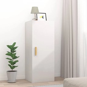 Magasfényű fehér szerelt fa faliszekrény 34,5 x 34 x 90 cm