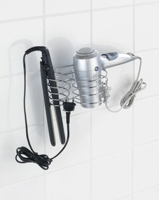 Hajszárító tartó és tányér, Wenko, Classic, 20 x 12 x 12 cm, rozsdamentes acél