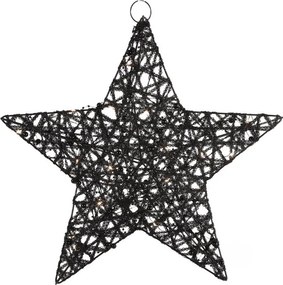 Karácsonyi dekoráció csillag STARIELLE LED világítással 40 cm, fekete