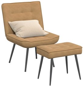 barna bársony pihenőfotel lábtartóval