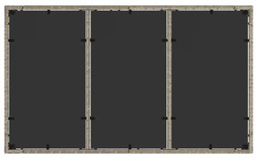 világosszürke polyrattan üveglapos kerti asztal 150x90x75 cm