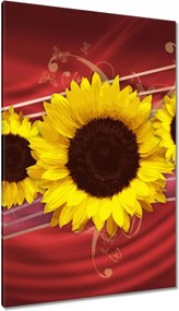 Vászonkép 80x120 Sárga napsugarak piros alapon absztrakt