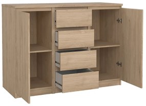 Natúr színű komód tölgyfa dekorral 121x91x50 cm Naia – Tvilum