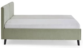 Világoszöld kárpitozott franciaágy ágyráccsal 180x200 cm Piano – Meise Möbel