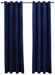 vidaXL 2 db sötétkék bársony sötétítőfüggöny gyűrűkkel 140 x 245 cm
