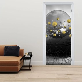 Fotótapéta ajtóra - Arany absztrakt gömbök (95x205cm)