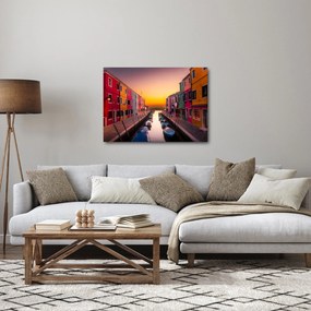 Kép - Naplemente, Burano sziget, Velence, Olaszország (70x50 cm)