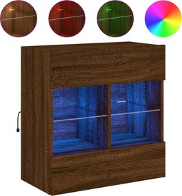 vidaXL barna tölgyszínű fali TV-szekrény LED-del 58,5x30x60,5 cm