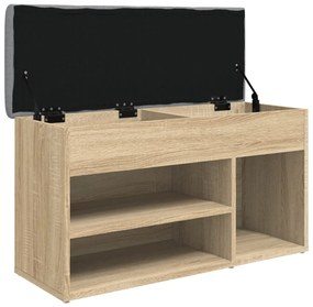 sonoma tölgy színű szerelt fa cipőtároló pad 82 x 32 x 45,5 cm