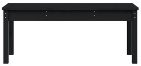 fekete tömör fenyőfa kerti pad 109x44x45 cm