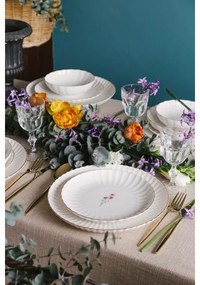 27 darabos porcelán étkészlet, fehér/arany