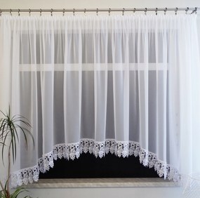 Mg 2140 Függöny Fátyol Fehér gipiura 15cm 200x160cm Ív