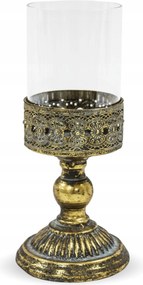 Gyertyatartó Fém, Üveg, Glamour, Dekoráció