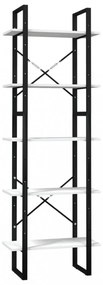 ötszintes fehér fenyőfa könyvszekrény 60 x 30 x 175 cm