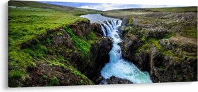 Egy kép a vízesésről a sziklák között (120x50 cm)